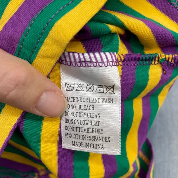 NWT Blended Spirit Size 7 Mardi Gras Striped Shirt - Picture 4 of 4